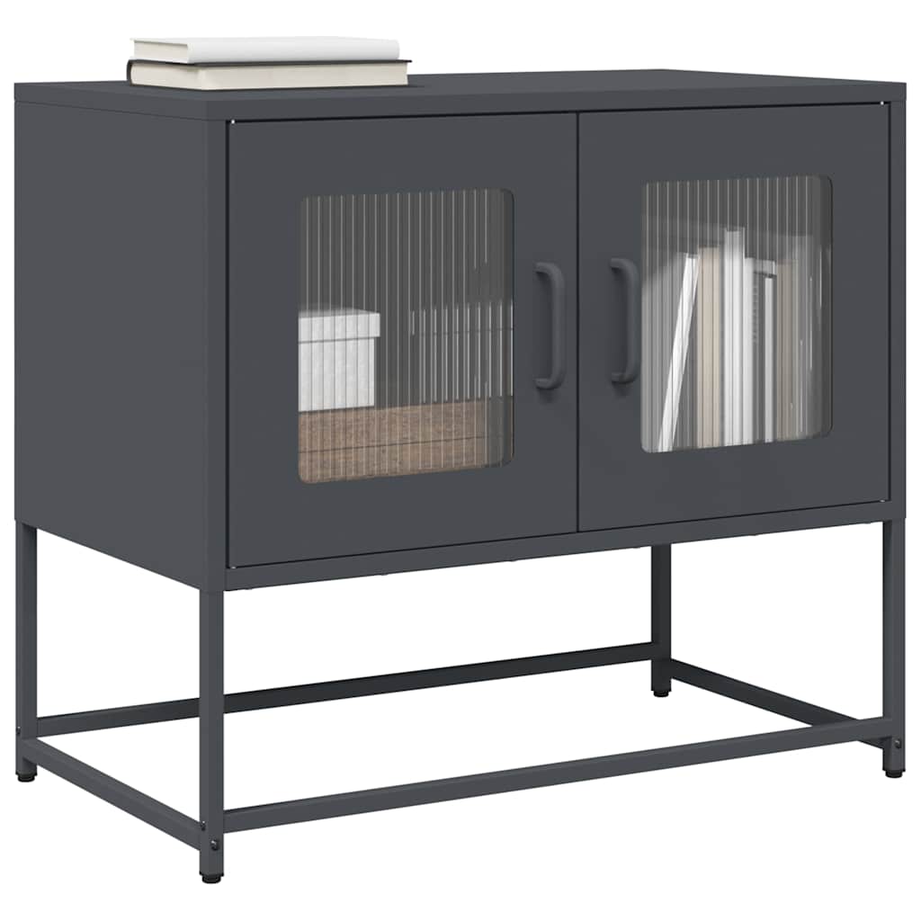 Meuble TV en Acier Laminé Rose - 100,5 cm-Mon Meuble TV-Anthracite-68 cm-18