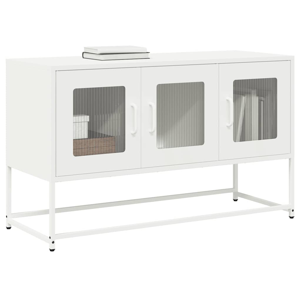 Meuble TV en Acier Laminé Rose - 100,5 cm-Mon Meuble TV-Blanc-100.5 cm-15