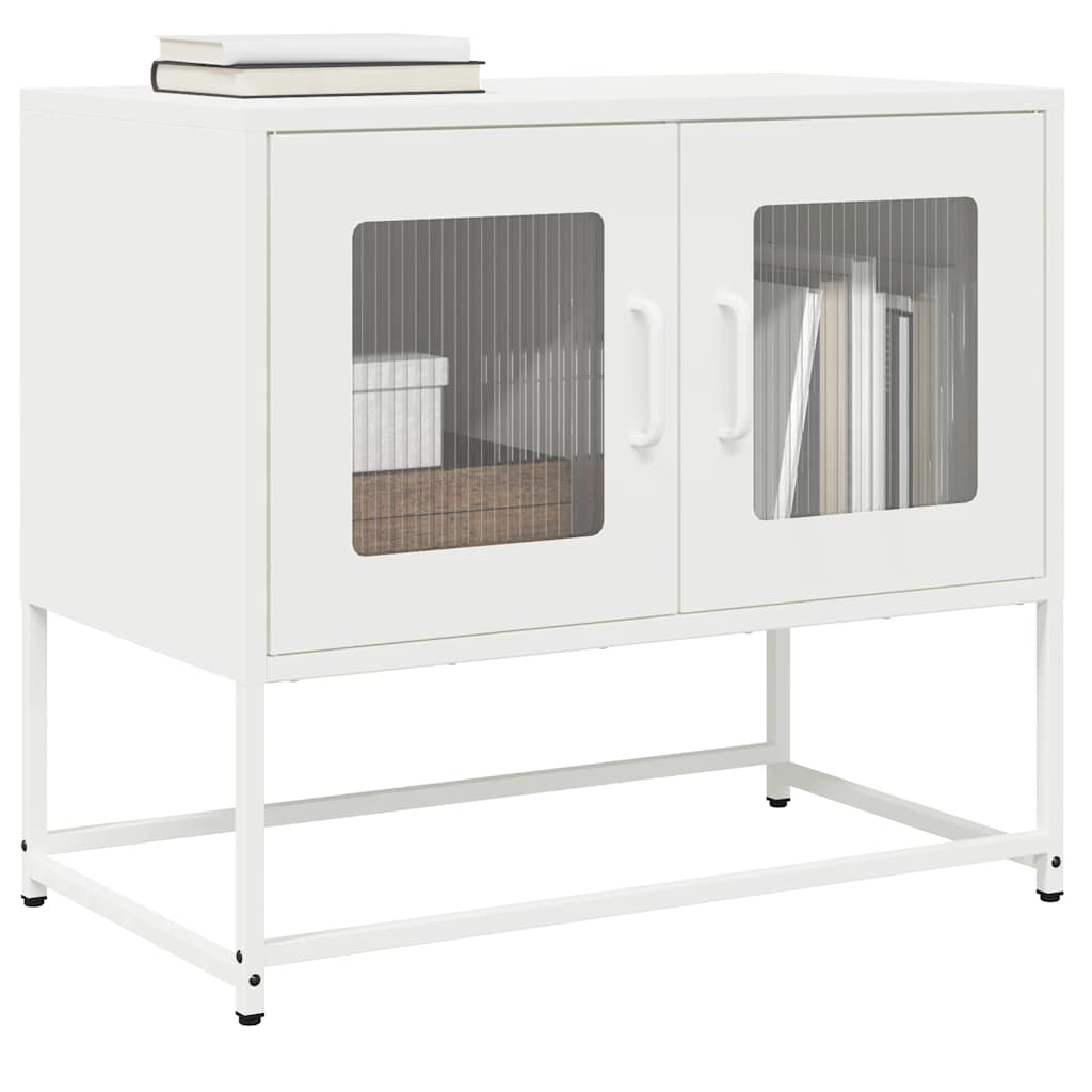 Meuble TV en Acier Laminé Rose - 100,5 cm-Mon Meuble TV-Blanc-68 cm-16