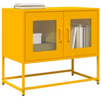 Meuble TV en Acier Laminé Rose - 100,5 cm-Mon Meuble TV-jaune moutarde-68 cm-17