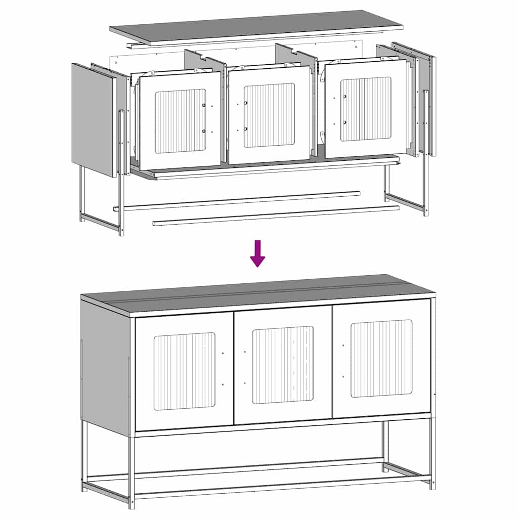 Meuble TV en Acier Laminé Rose - 100,5 cm-Mon Meuble TV-Rose-100.5 cm-12