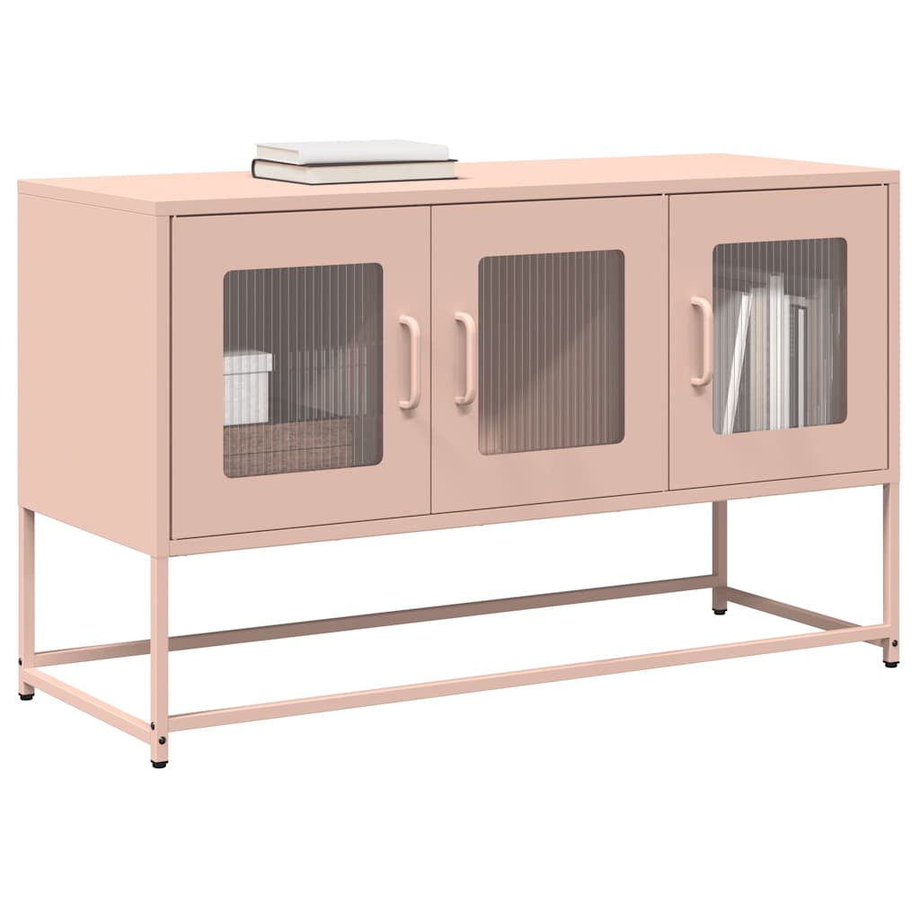 Meuble TV en Acier Laminé Rose - 100,5 cm-Mon Meuble TV-Rose-100.5 cm-3