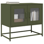 Meuble TV en Acier Laminé Rose - 100,5 cm-Mon Meuble TV-Vert olive-68 cm-19