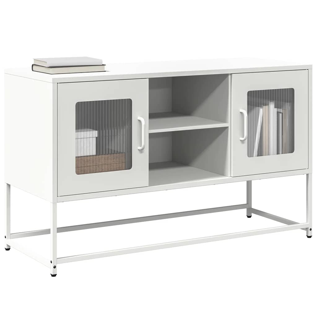 Meuble TV en Acier Rose - 100,5 cm-Mon Meuble TV-Blanc-100.5 cm-13