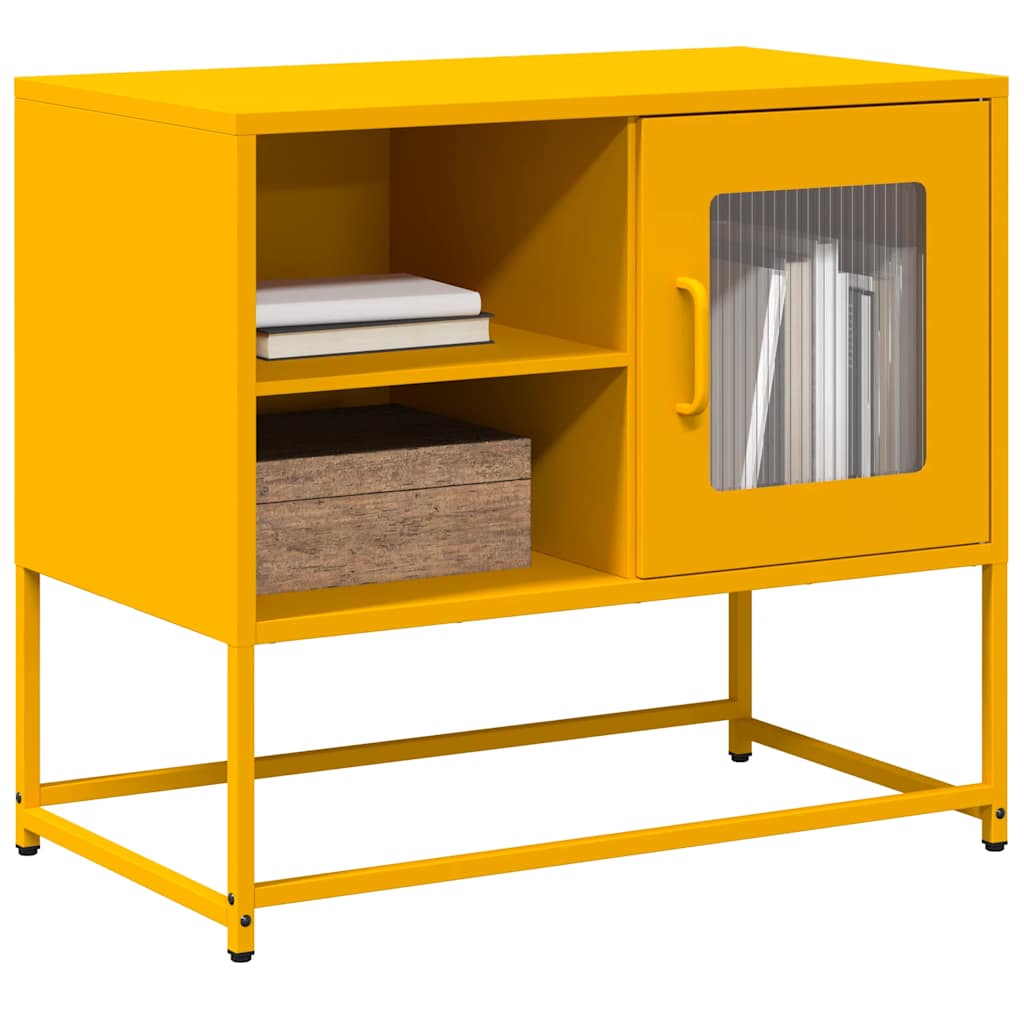 Meuble TV en Acier Rose - 100,5 cm-Mon Meuble TV-Jaune moutarde-68 cm-20