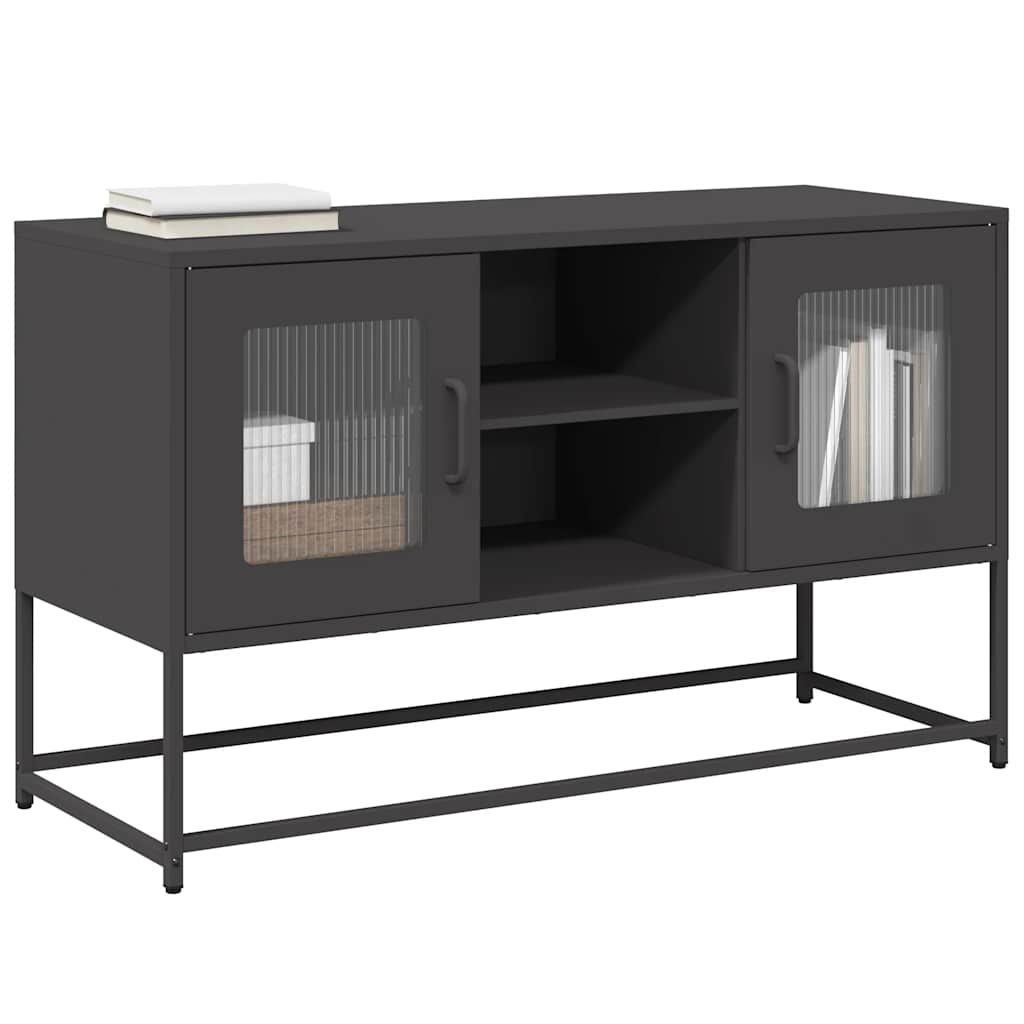 Meuble TV en Acier Rose - 100,5 cm-Mon Meuble TV-Noir-100.5 cm-14