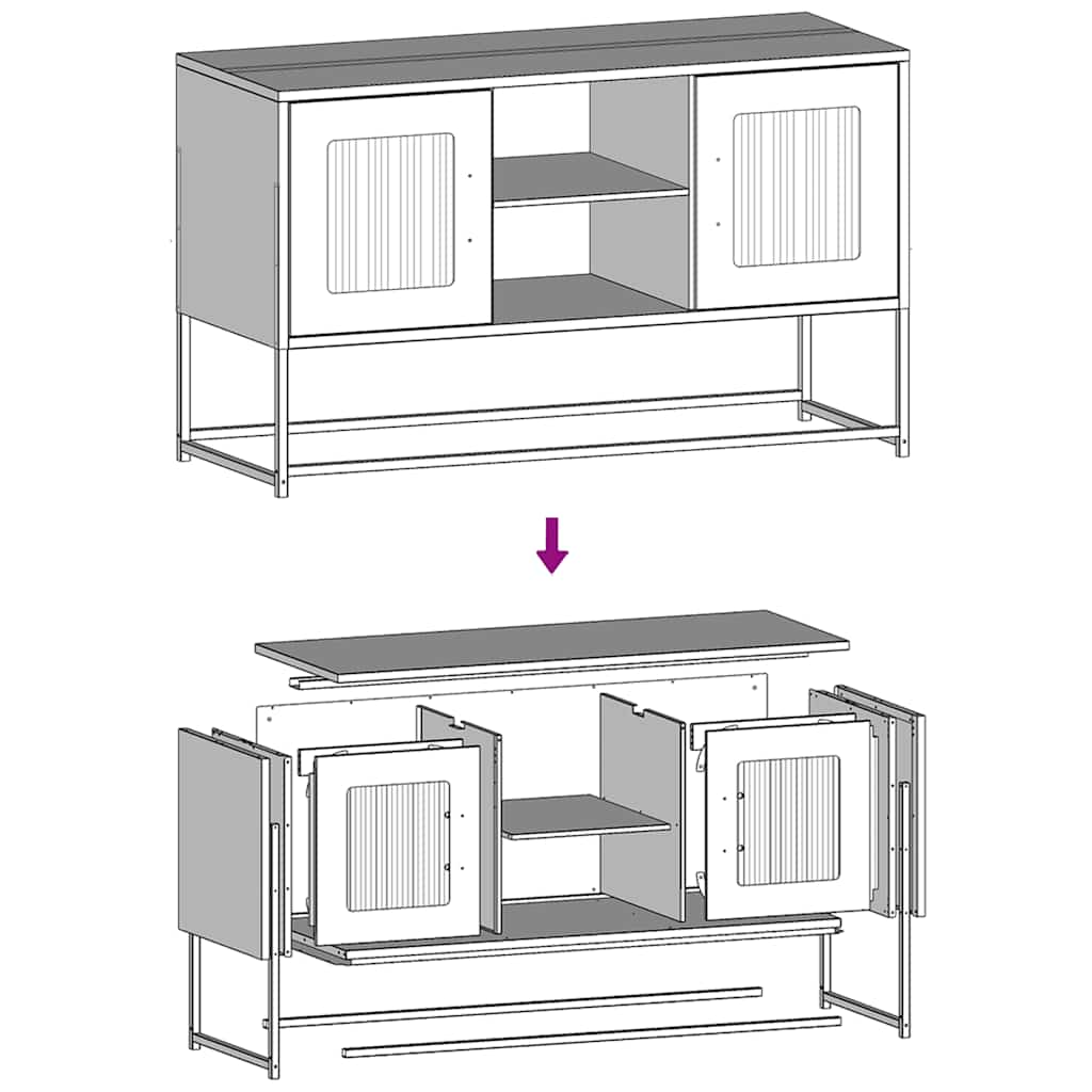 Meuble TV en Acier Rose - 100,5 cm-Mon Meuble TV-Rose-68 cm-11