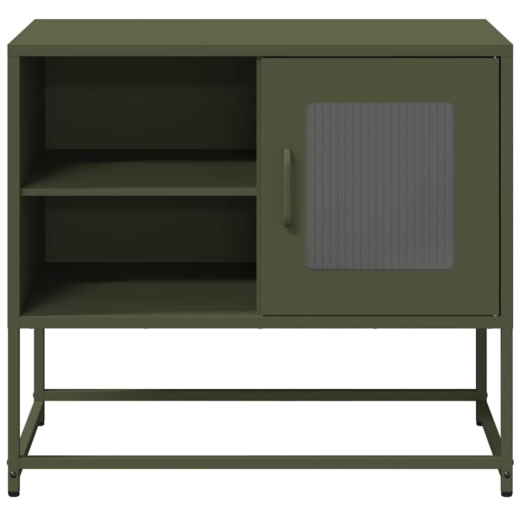 Meuble TV en Acier Rose - 100,5 cm-Mon Meuble TV-Vert olive-68 cm-16