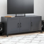 Meuble TV en Acier Vert - 3 Portes-Mon Meuble TV-Anthracite-1-15
