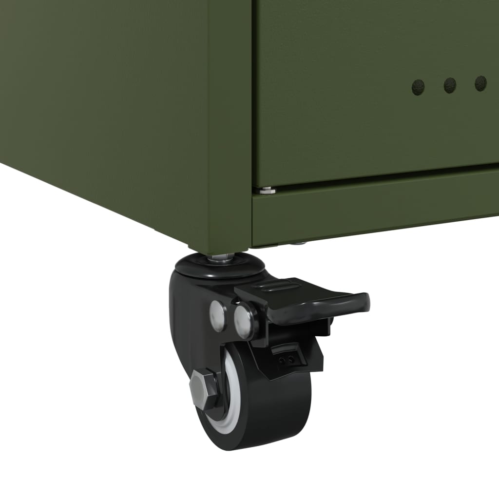 Meuble TV en Acier Vert - 3 Portes-Mon Meuble TV-Rose-1-12