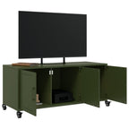 Meuble TV en Acier Vert - 3 Portes-Mon Meuble TV-Rose-1-4