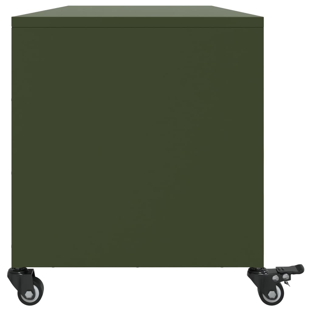 Meuble TV en Acier Vert - 3 Portes-Mon Meuble TV-Rose-1-7