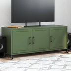 Meuble TV en Acier Vert - 3 Portes-Mon Meuble TV-Vert-1-1
