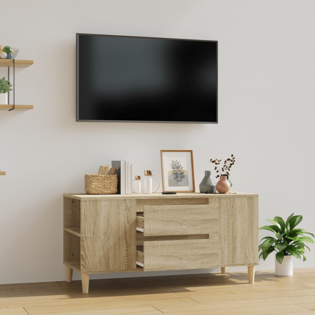 Meuble TV en Bois avec Pieds Sonoma Gris - 102 cm-Mon Meuble TV-Chêne sonoma-15