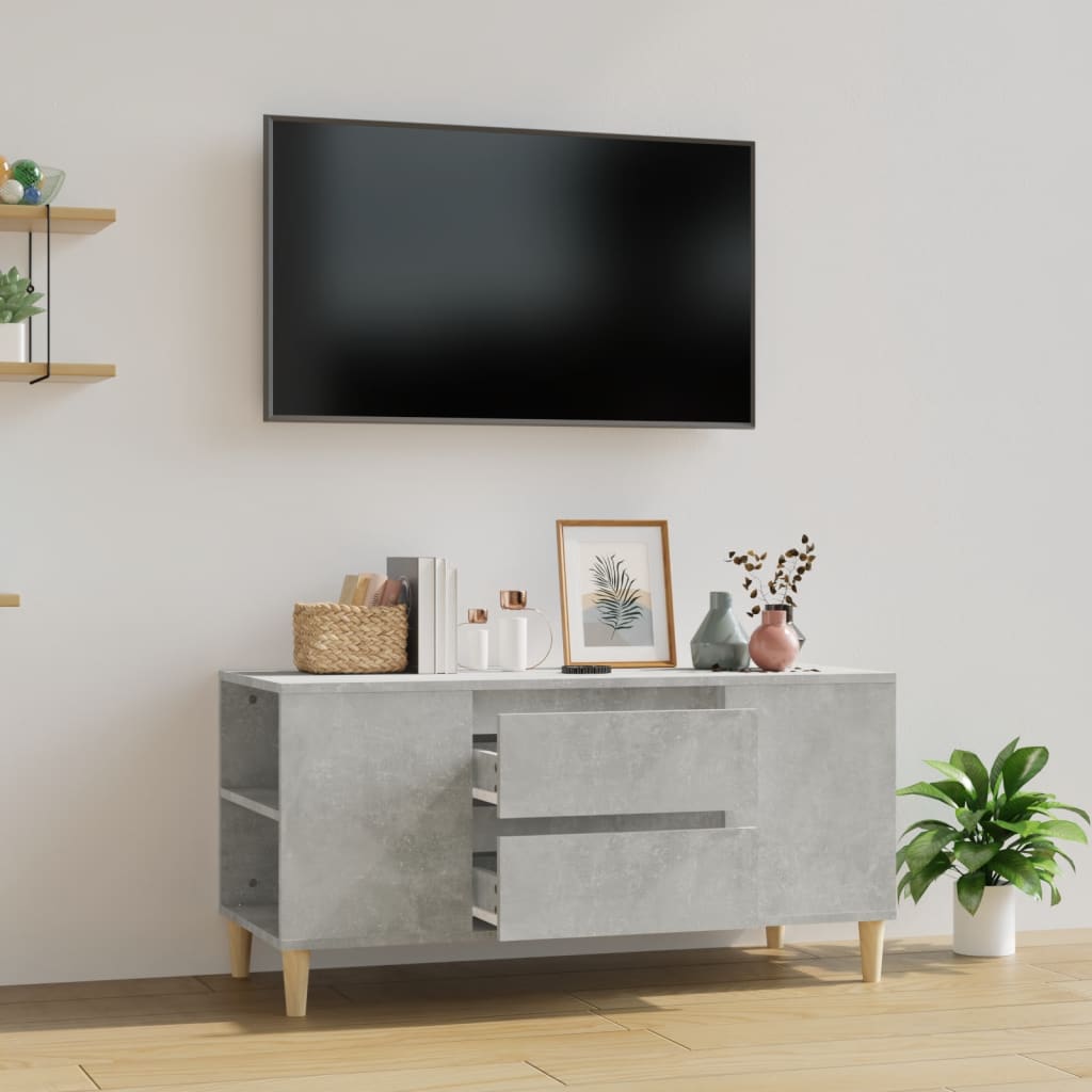 Meuble TV en Bois avec Pieds Sonoma Gris - 102 cm-Mon Meuble TV-Gris béton-14