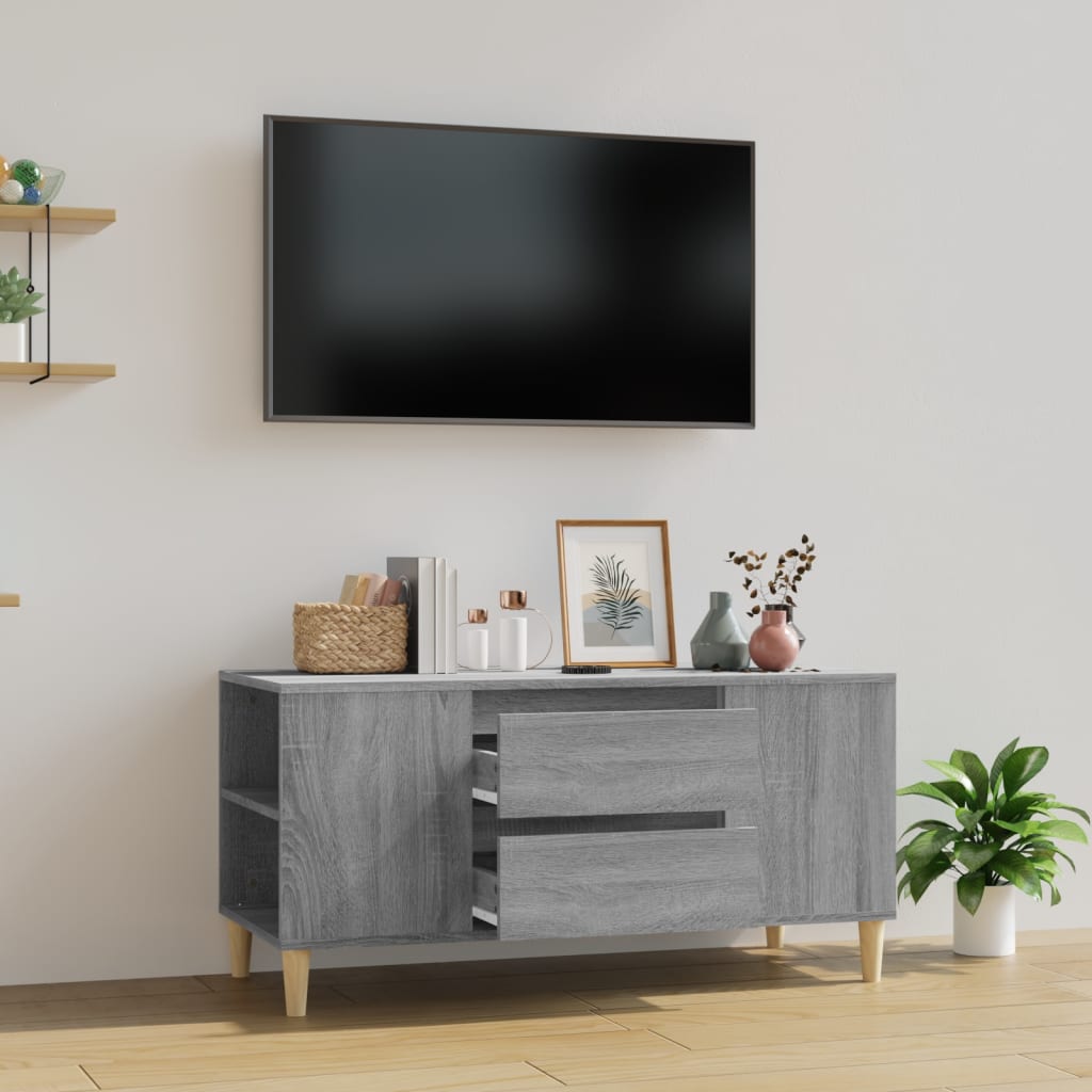 Meuble TV en Bois avec Pieds Sonoma Gris - 102 cm-Mon Meuble TV-Gris sonoma-2