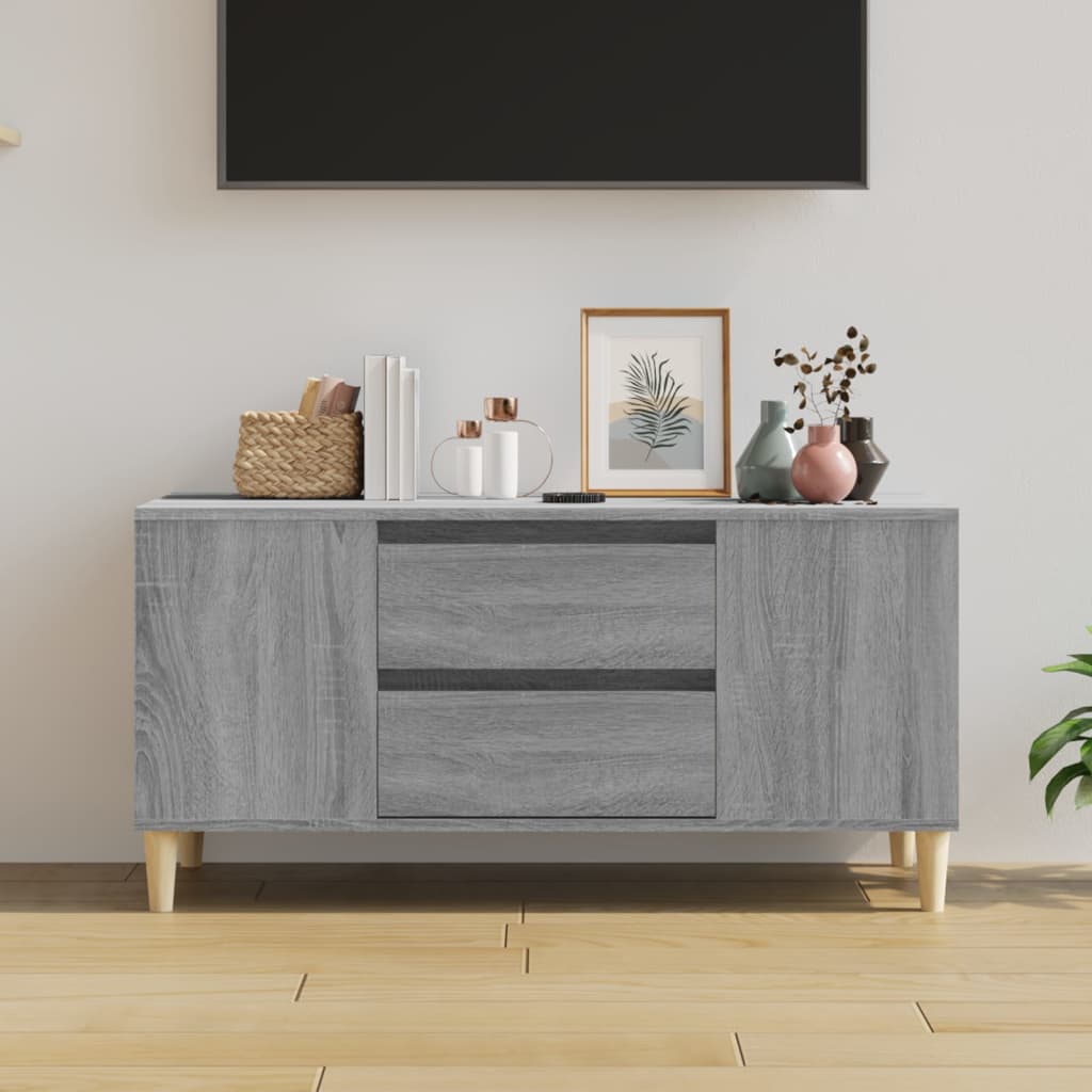 Meuble TV en Bois avec Pieds Sonoma Gris - 102 cm-Mon Meuble TV-Gris sonoma-3