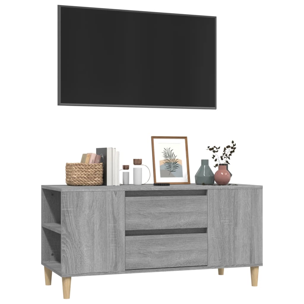 Meuble TV en Bois avec Pieds Sonoma Gris - 102 cm-Mon Meuble TV-Gris sonoma-4