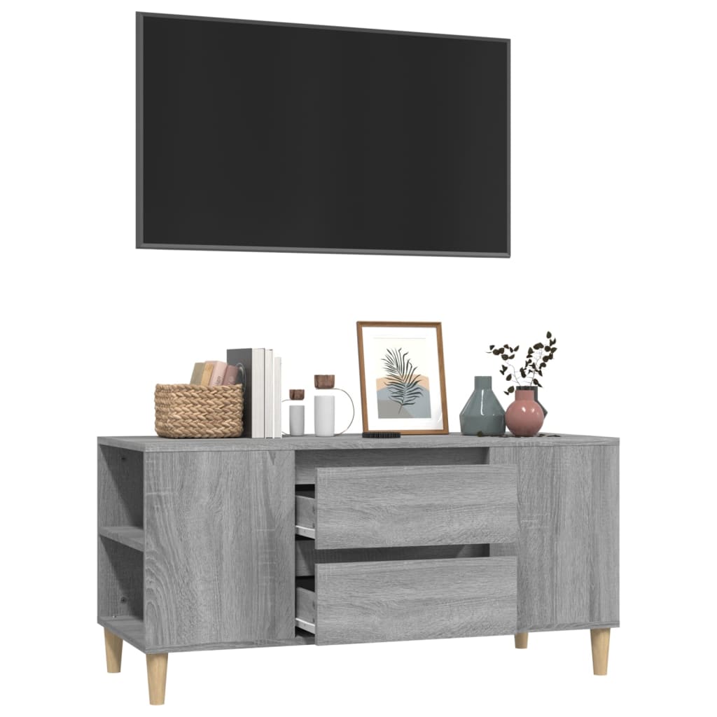 Meuble TV en Bois avec Pieds Sonoma Gris - 102 cm-Mon Meuble TV-Gris sonoma-5