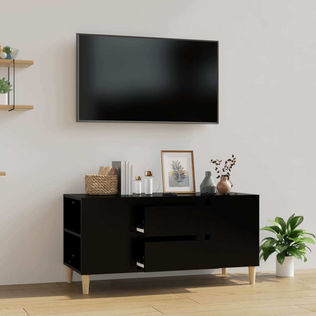 Meuble TV en Bois avec Pieds Sonoma Gris - 102 cm-Mon Meuble TV-Noir-13