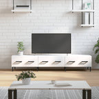 Meuble TV en Bois Blanc Brillant - 150 cm-Mon Meuble TV-Blanc-1-15