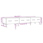 Meuble TV en Bois Blanc Brillant - 150 cm-Mon Meuble TV-Gris béton-1-12