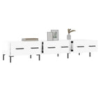 Meuble TV en Bois Blanc Brillant - 150 cm-Mon Meuble TV-Gris béton-1-4
