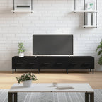 Meuble TV en Bois Blanc Brillant - 150 cm-Mon Meuble TV-Noir-1-13