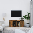 Meuble TV en Bois Brun Effet Chêne Fumé - 100 cm-Mon Meuble TV-Chêne fumé-1-1