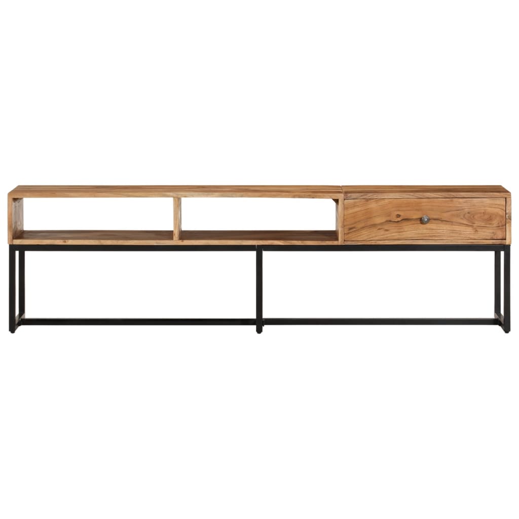 Meuble TV en Bois d'Acacia et Noir - 160 cm-Mon Meuble TV-2