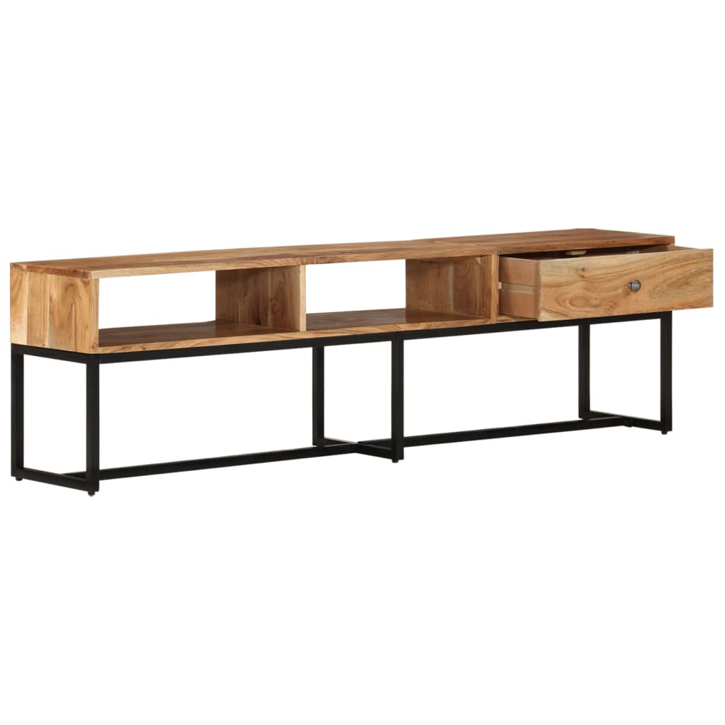 Meuble TV en Bois d'Acacia et Noir - 160 cm-Mon Meuble TV-3