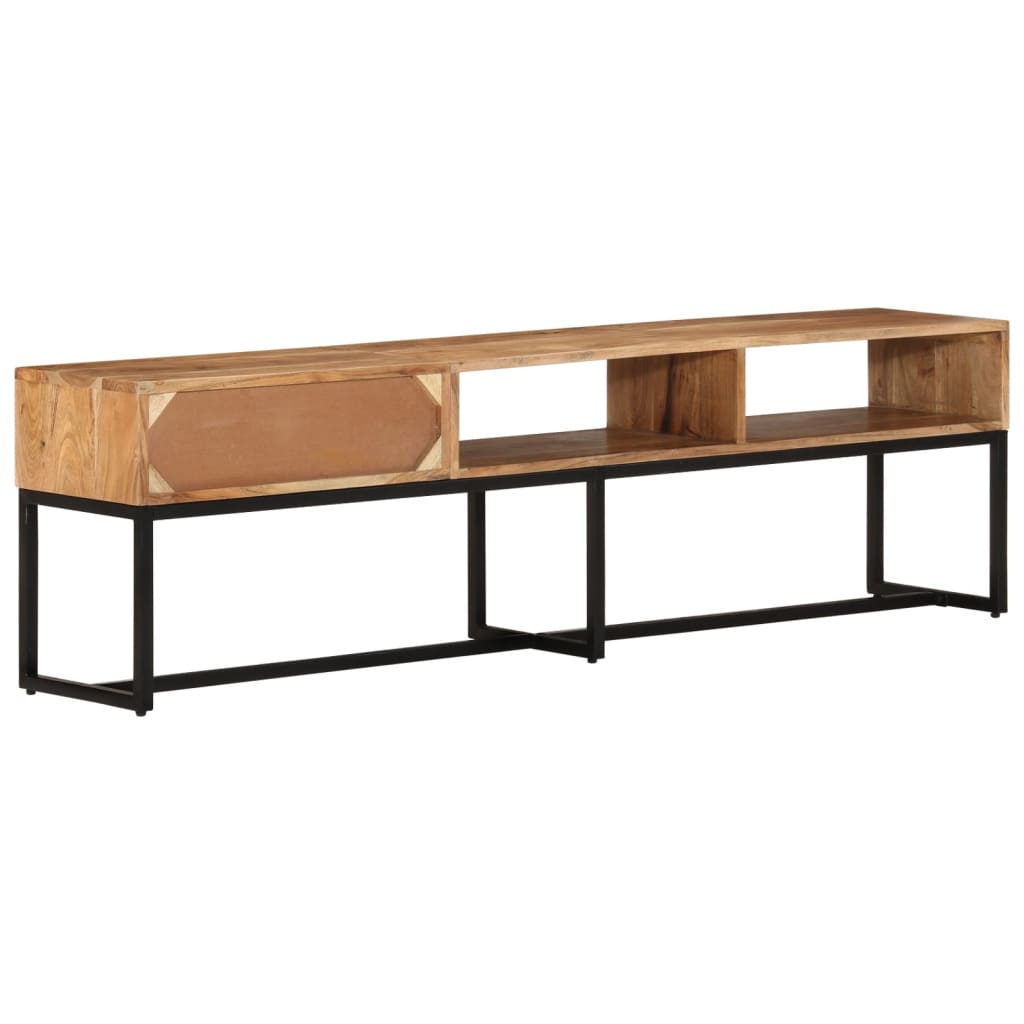 Meuble TV en Bois d'Acacia et Noir - 160 cm-Mon Meuble TV-4