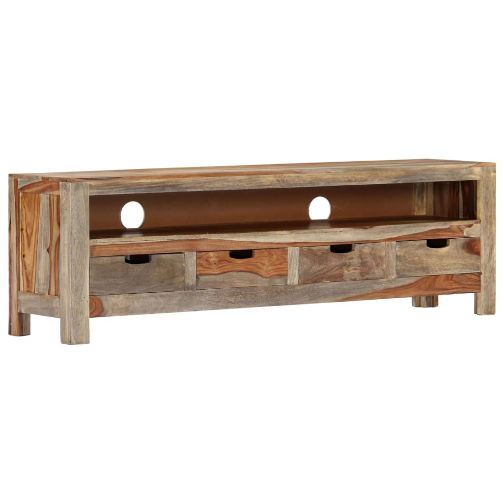 Meuble TV en Bois d'Acacia Massif - 130 cm-Mon Meuble TV-11