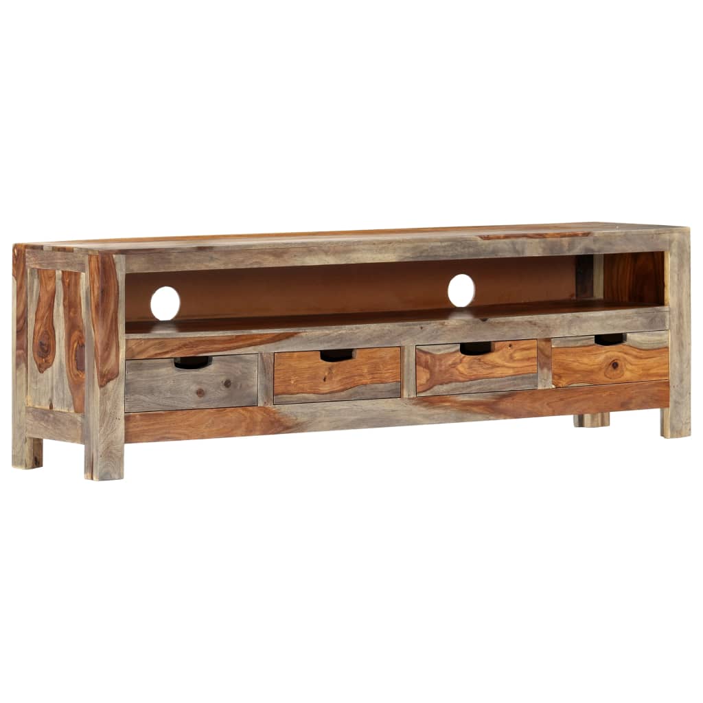 Meuble TV en Bois d'Acacia Massif - 130 cm-Mon Meuble TV-12