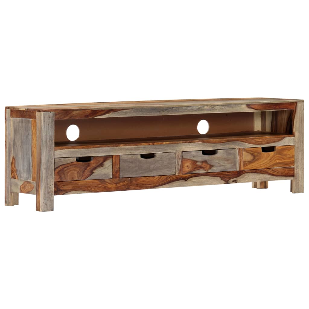Meuble TV en Bois d'Acacia Massif - 130 cm-Mon Meuble TV-9
