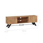 Meuble TV en Bois d'Acacia Massif - 140 cm-Mon Meuble TV-8