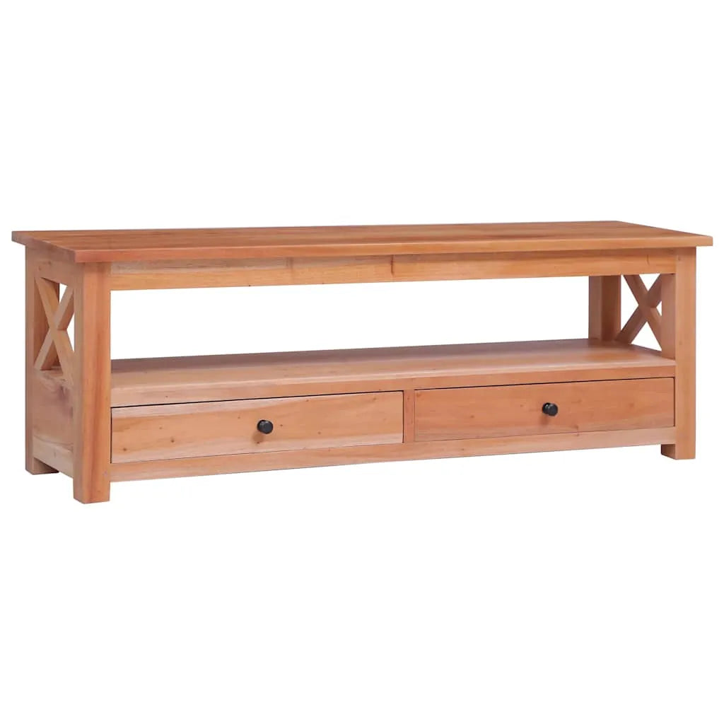 Meuble TV en Bois d'Acajou Massif - 115 cm-Mon Meuble TV-Naturel-115 cm-1-1