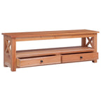Meuble TV en Bois d'Acajou Massif - 115 cm-Mon Meuble TV-Naturel-120 cm-1-2