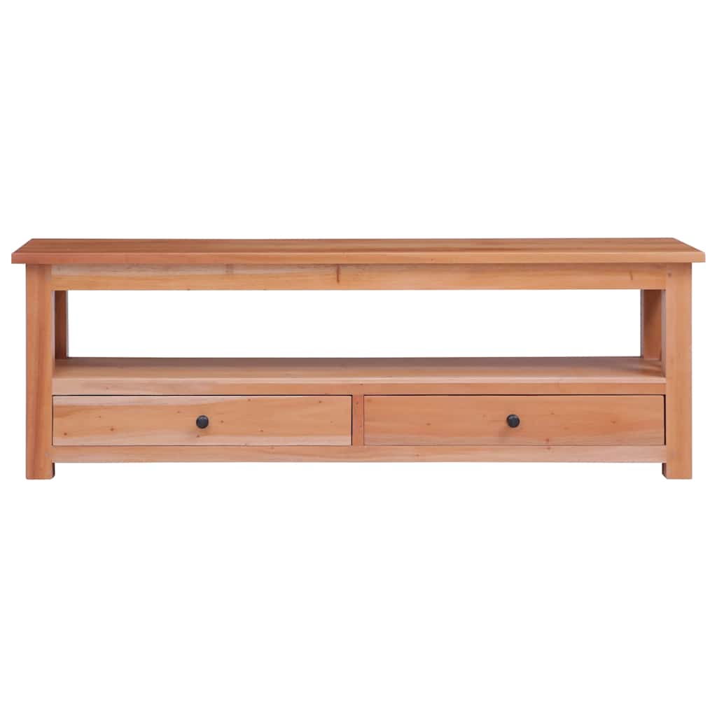 Meuble TV en Bois d'Acajou Massif - 115 cm-Mon Meuble TV-Naturel-120 cm-1-3