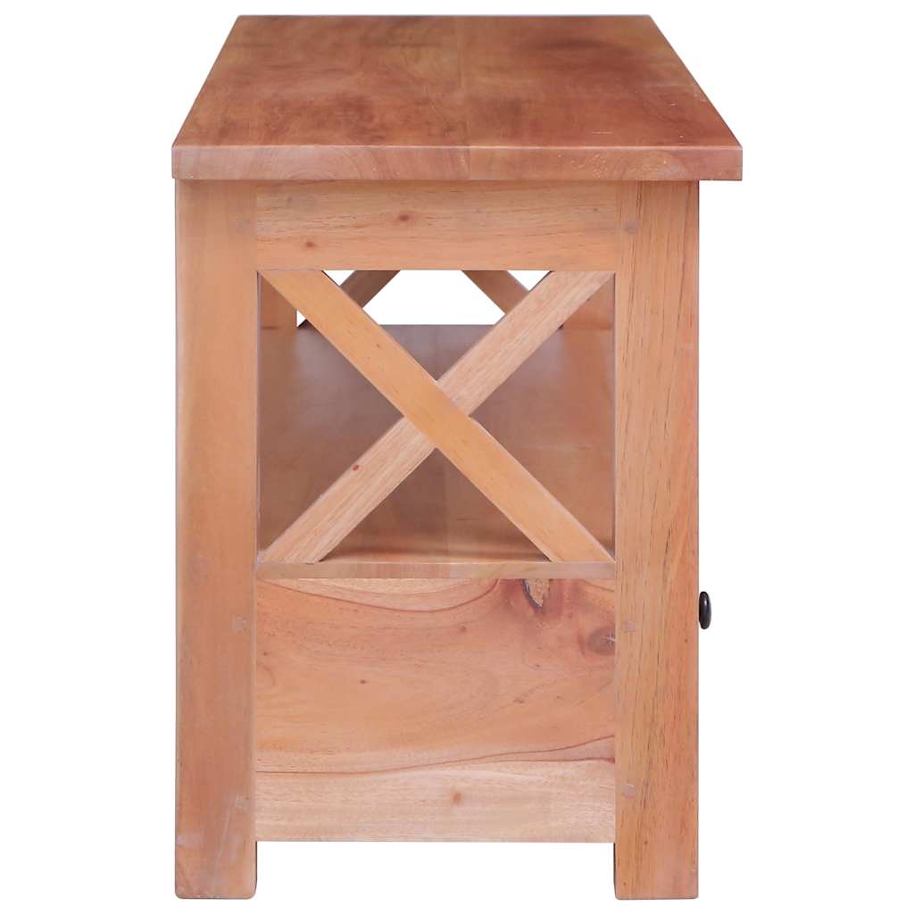Meuble TV en Bois d'Acajou Massif - 115 cm-Mon Meuble TV-Naturel-120 cm-1-5