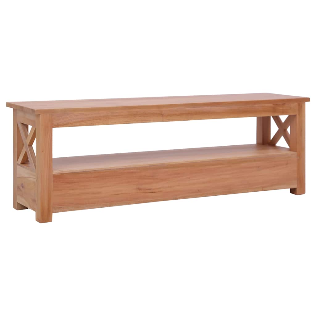 Meuble TV en Bois d'Acajou Massif - 115 cm-Mon Meuble TV-Naturel-120 cm-1-6