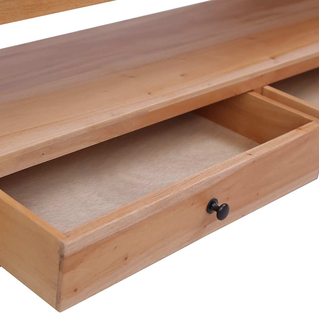 Meuble TV en Bois d'Acajou Massif - 115 cm-Mon Meuble TV-Naturel-120 cm-1-7