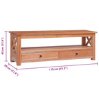 Meuble TV en Bois d'Acajou Massif - 115 cm-Mon Meuble TV-Naturel-120 cm-1-8