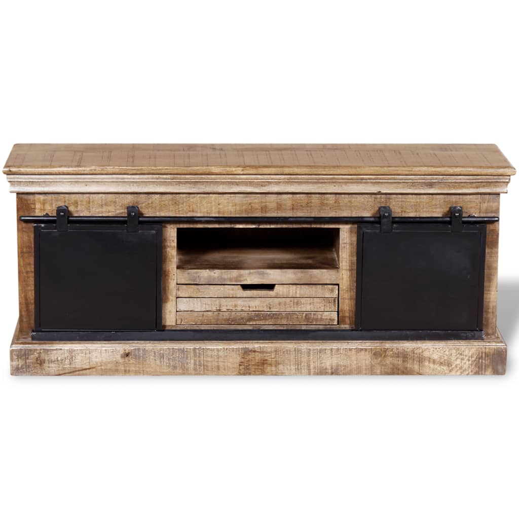 Meuble TV en Bois de Manguier et Fer - 110 cm-Mon Meuble TV-8