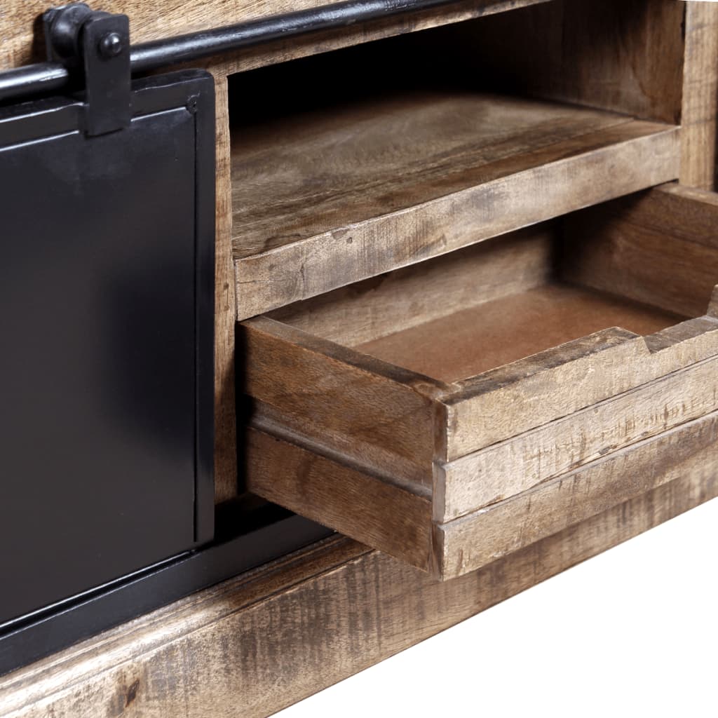 Meuble TV en Bois de Manguier et Fer - 110 cm-Mon Meuble TV-9