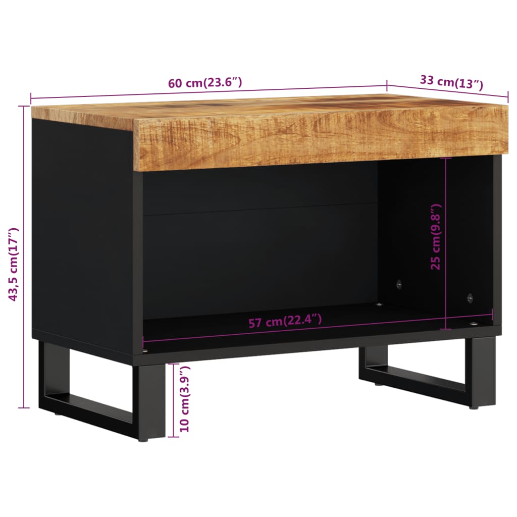 Meuble TV en Bois de Manguier et Métal - 60 cm-Mon Meuble TV-Marron-1-8