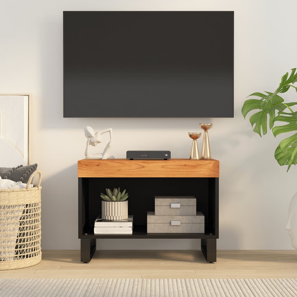 Meuble TV en Bois de Manguier et Métal - 60 cm-Mon Meuble TV-Marron-1-9