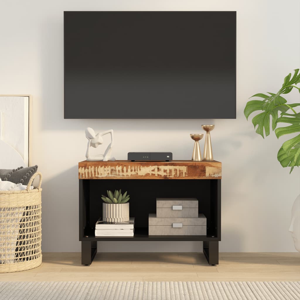 Meuble TV en Bois de Manguier et Métal - 60 cm-Mon Meuble TV-Multicolore-1-11