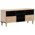 Meuble TV en Bois de Manguier et Noir - 100 cm-Mon Meuble TV-Naturel-1-12