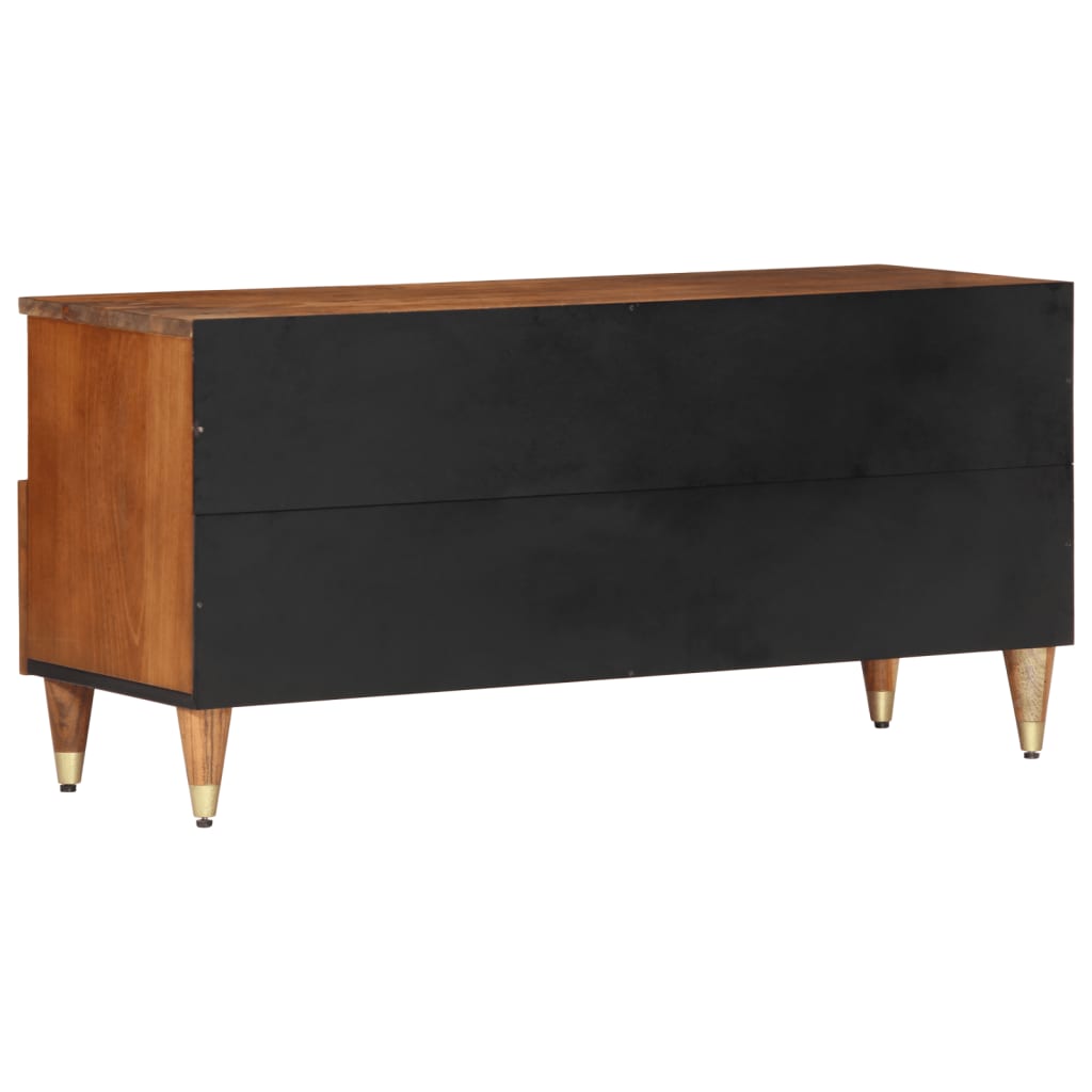 Meuble TV en Bois de Manguier et Noir - 100 cm-Mon Meuble TV-Noir-1-5